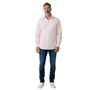 Oak Hill Mens Classic Fit Non Iron Button Down Shirt~Size 18 35/36~Pink L3 34